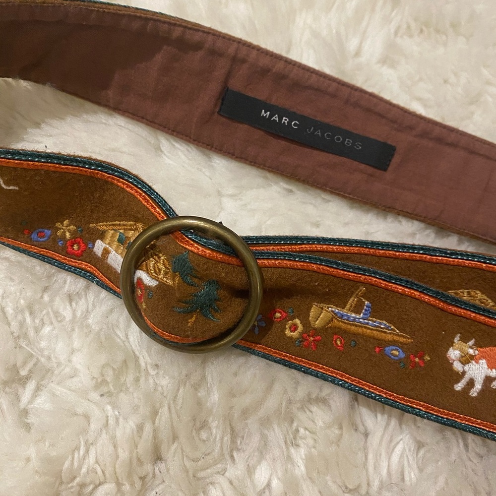 Marc Jacob felt embroidered belt